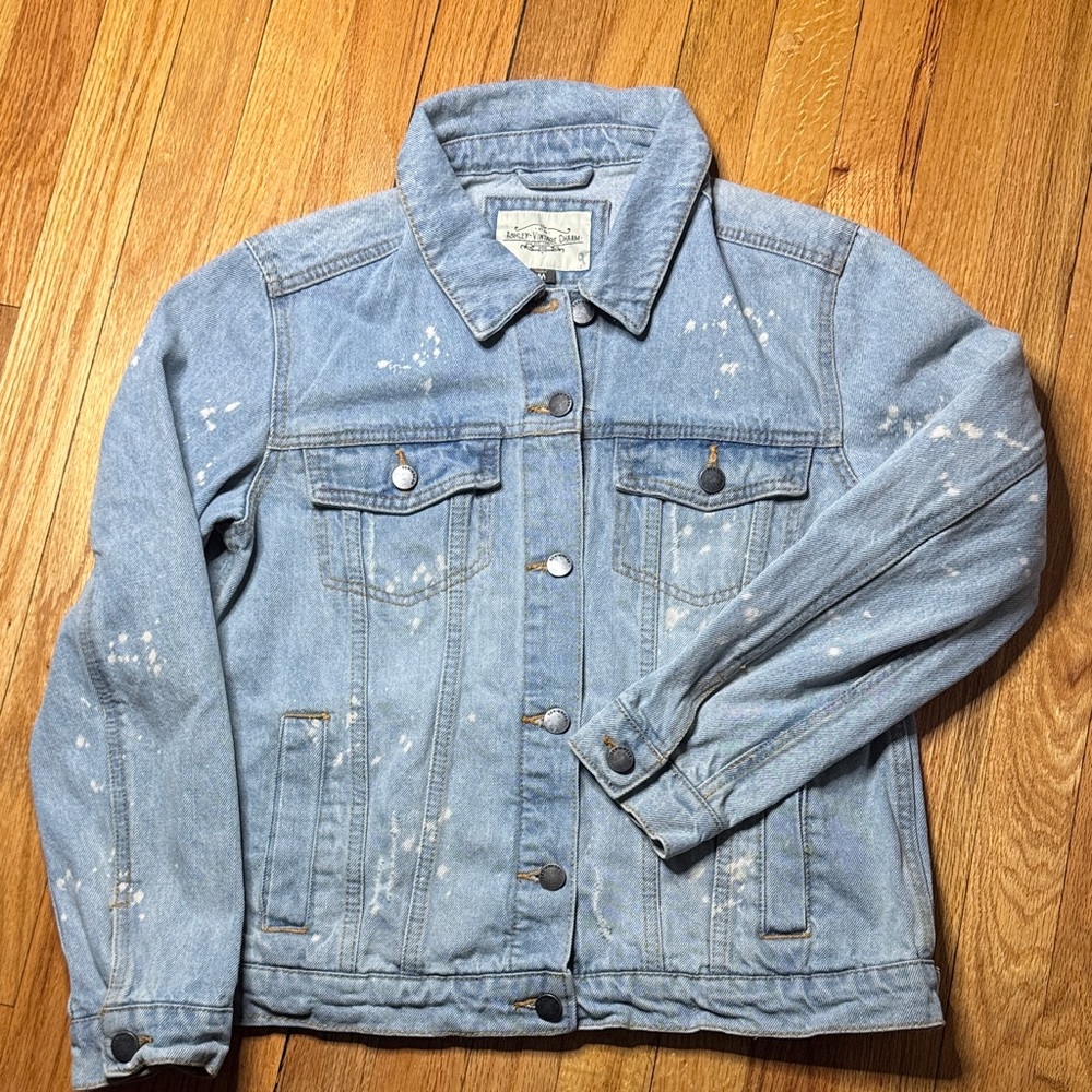 Demin Jacket Ashley Vintage Charm Classic Blue Denim Jean Jacket M